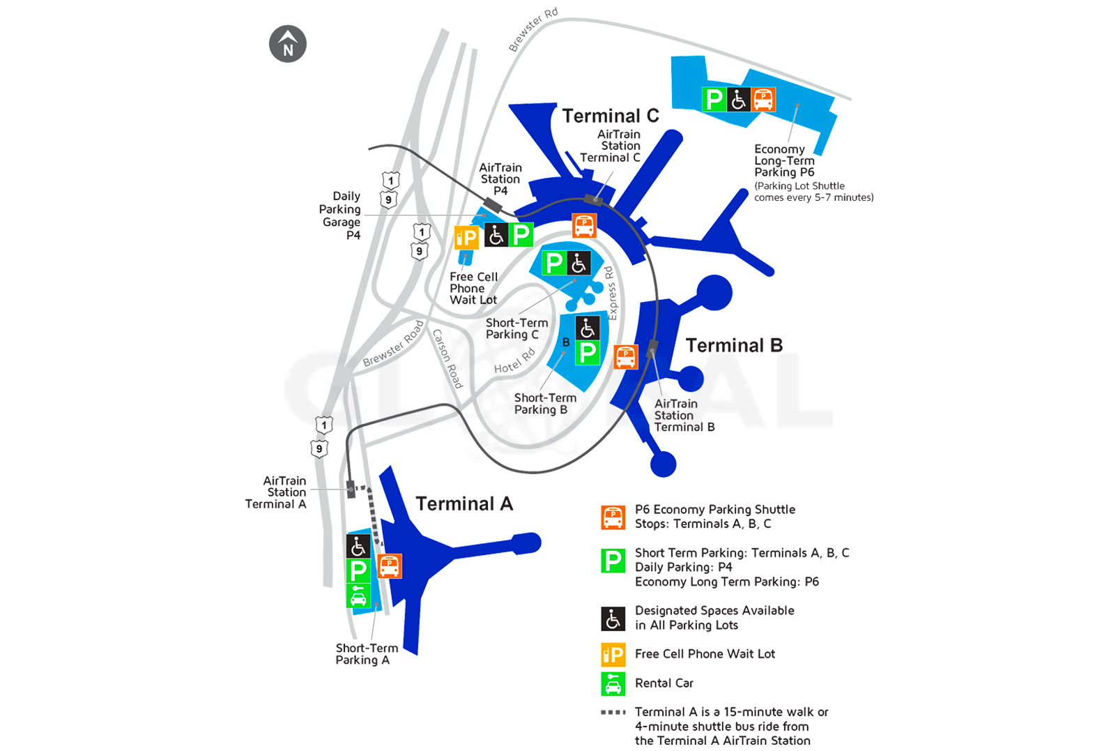 Map of EWR Airport