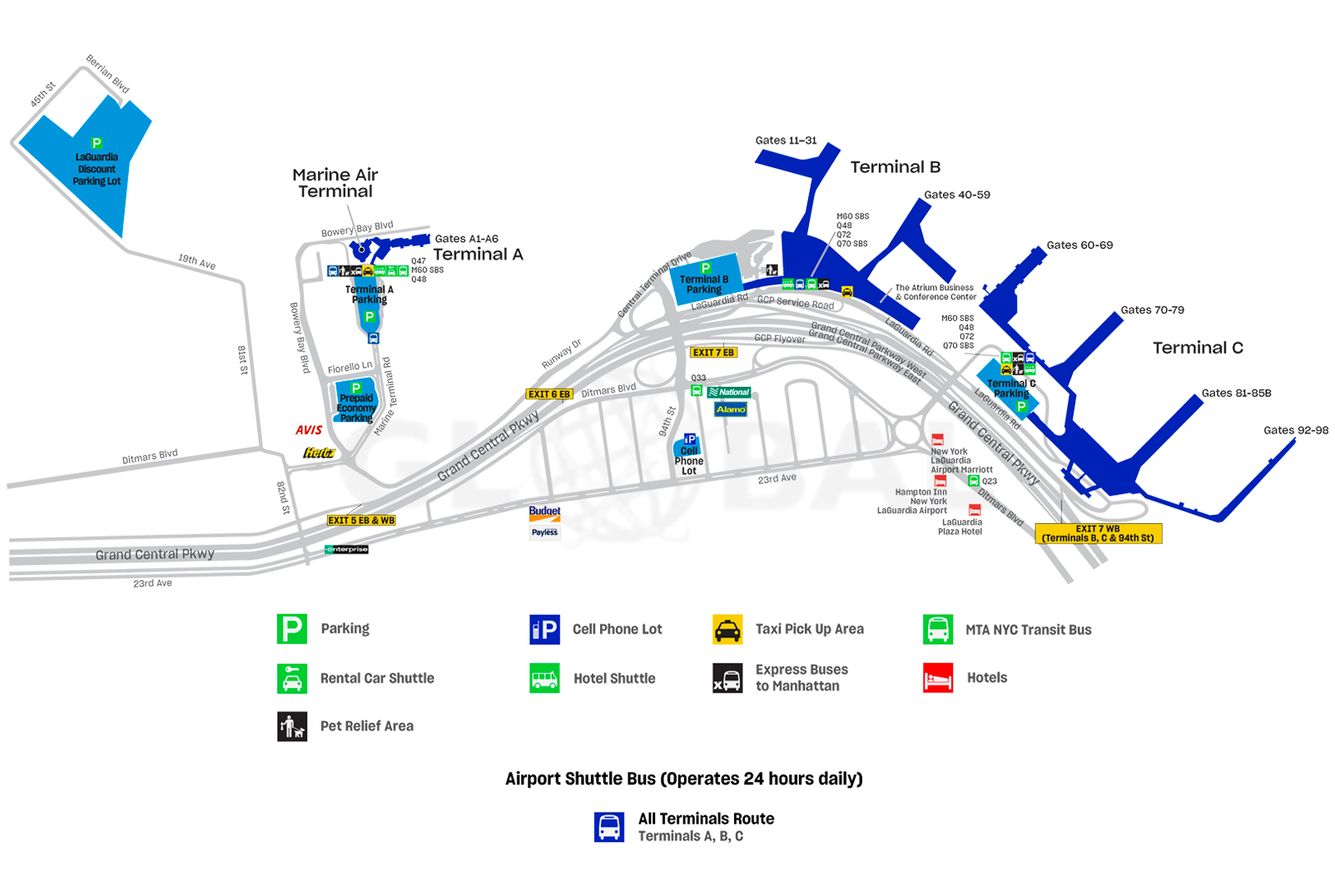 Map of LGA Airport