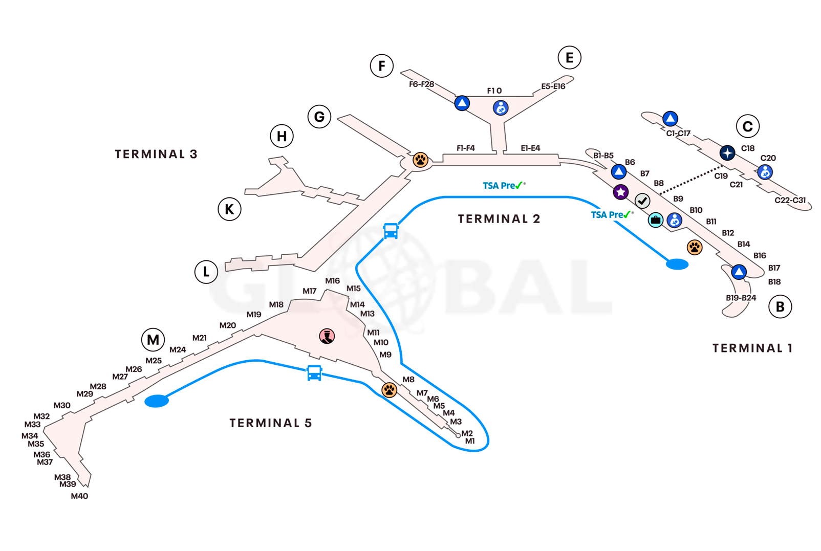Map of Ohare Airport