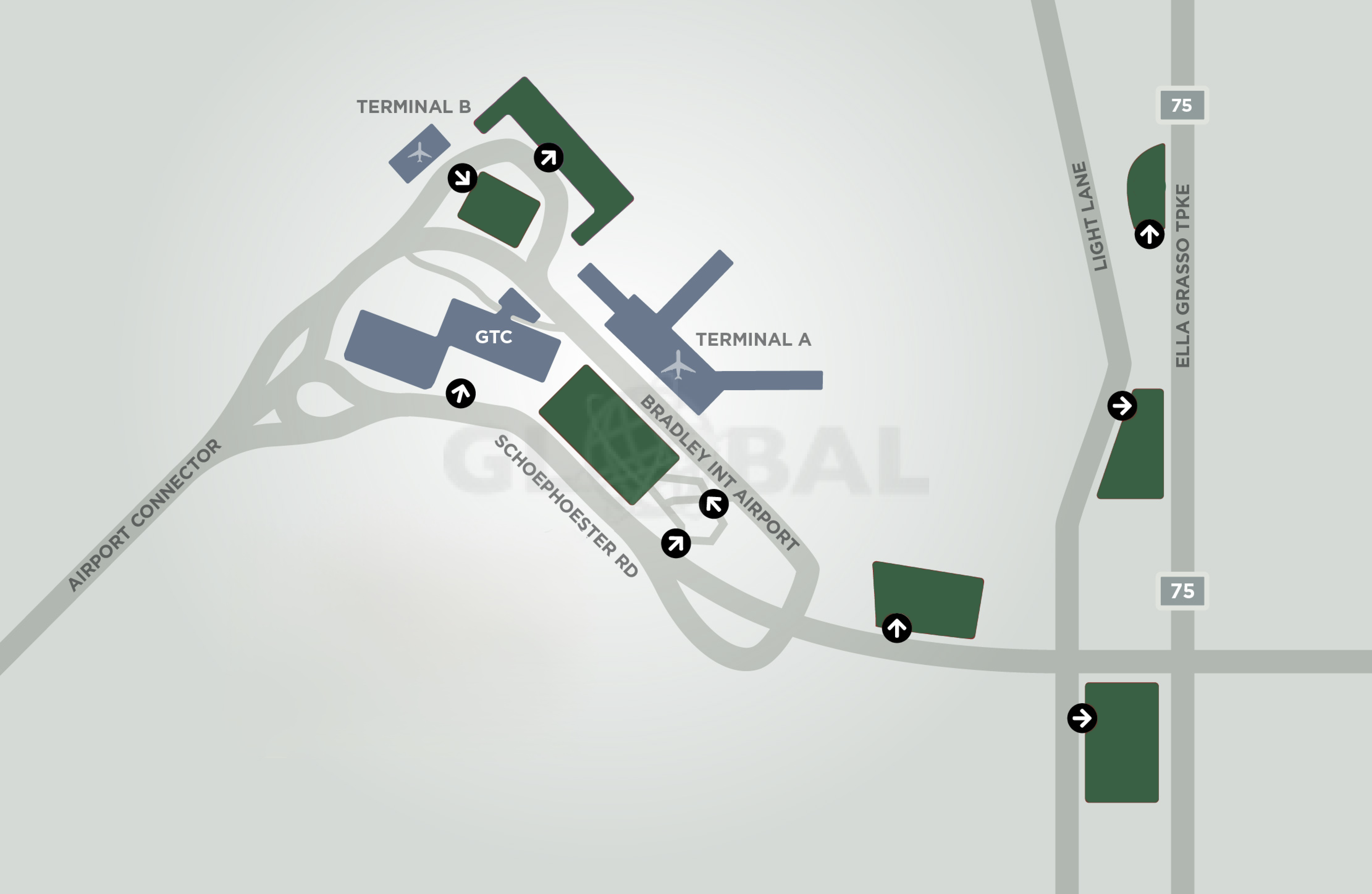 Bradley Airport Map