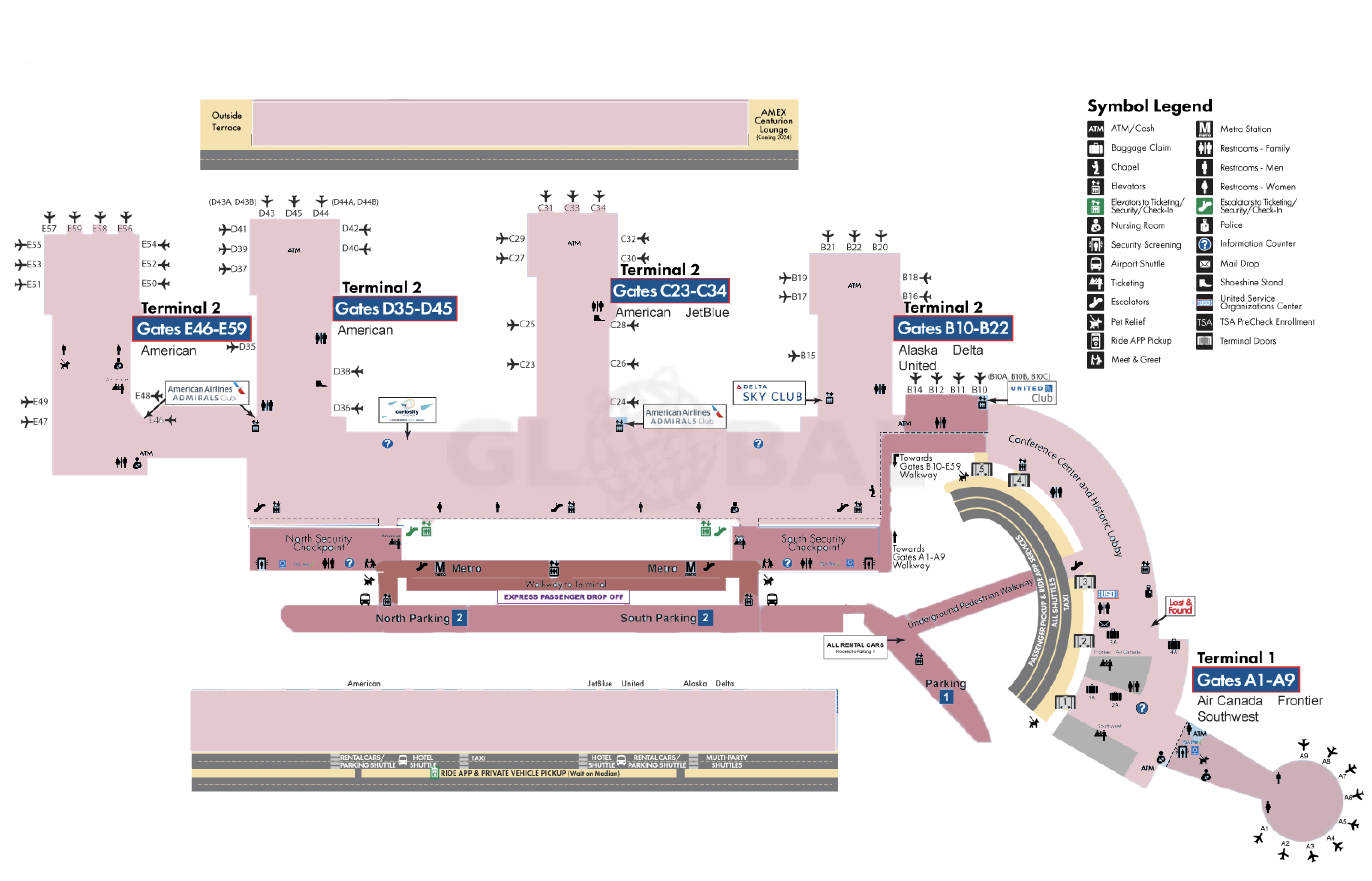 DCA Airport Map
