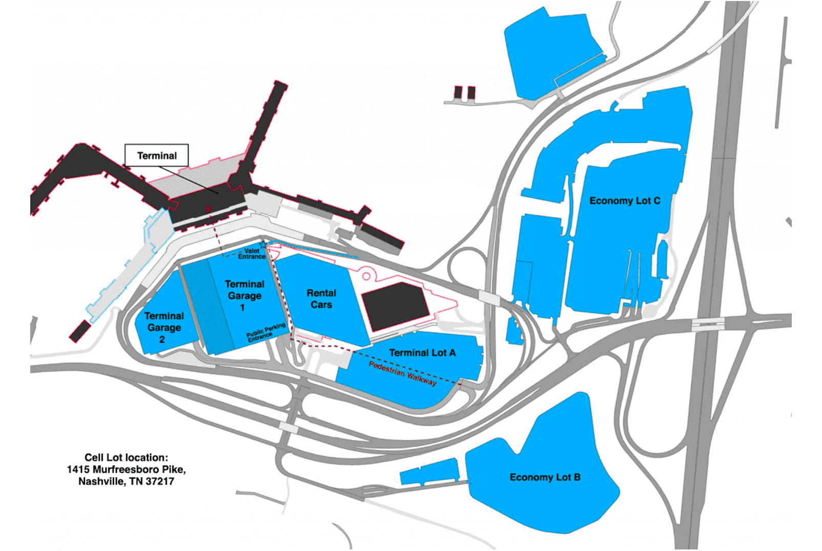 Nashville Airport Map