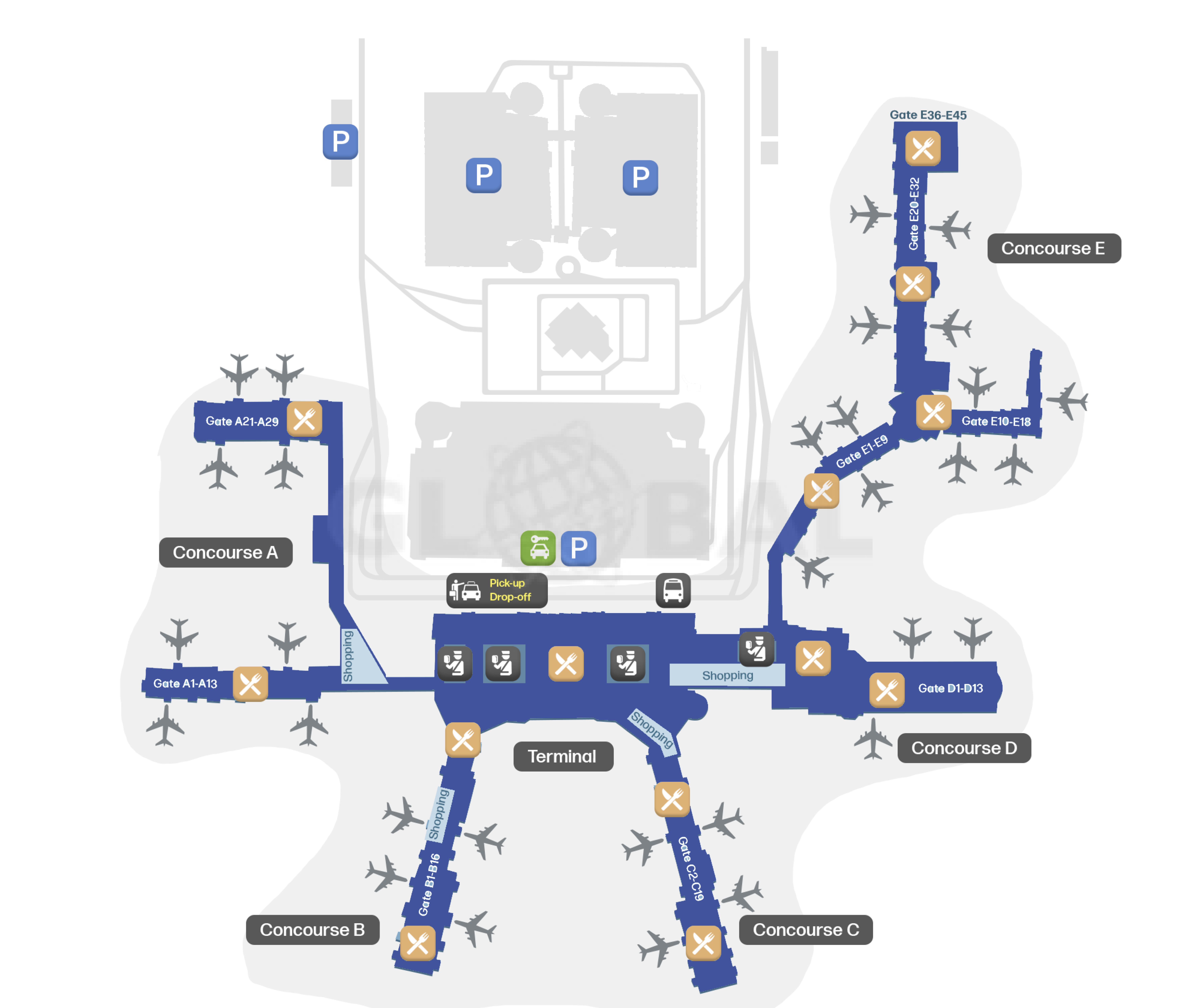 Cleveland Airport Map