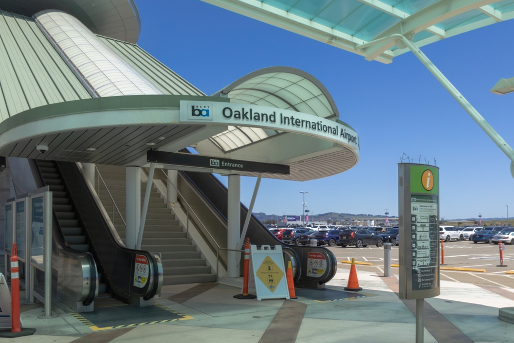 BART Station offering airport entry at Oakland International Airport
